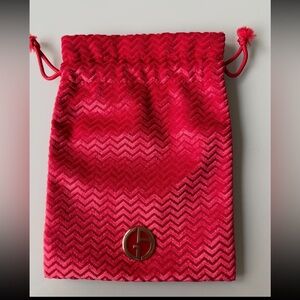 Authentic Giorgio Armani Hot red Velvet Drawstring Pouch